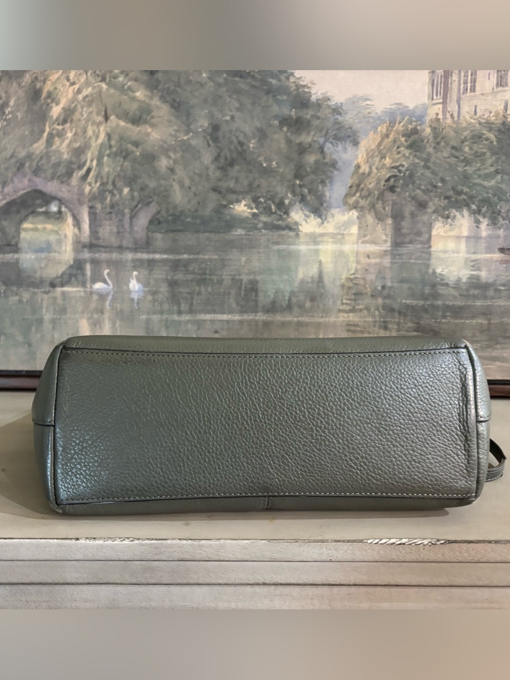 Coach Olive Leather Pebbled Tote with Gold Hardware - Picture 6 of 6